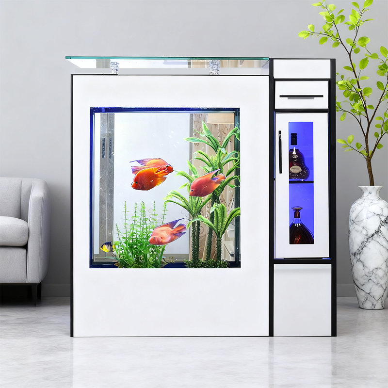 Réservoir d'aquarium avec écran de contrôle intelligent, Blanc