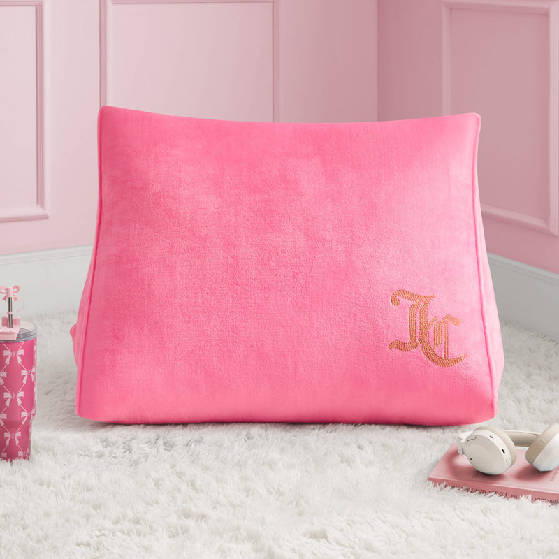 Juicy Couture Rhinestone Wedge Pillow, Hot Pink