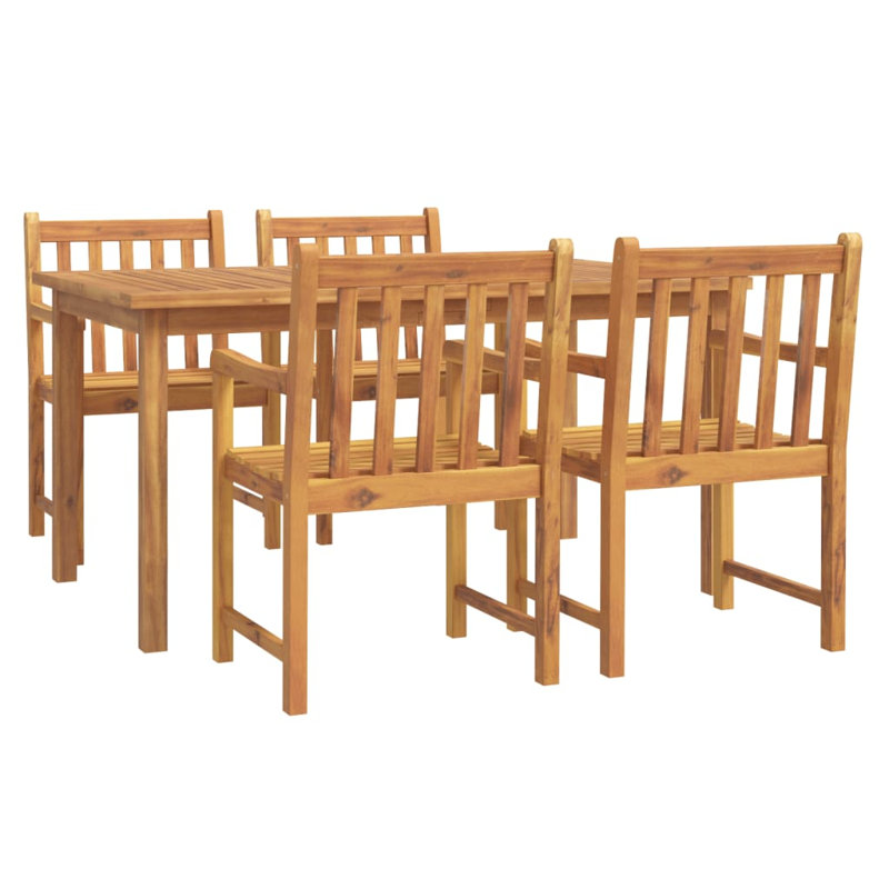 Espen 4 - Person Acacia Solid Wood Patio Dining Set Rectangular Table
