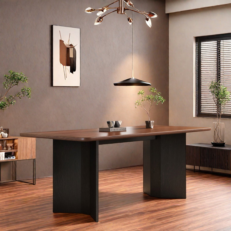 Table de salle à manger noire rétro française, H 29,52 po x L 70,86 po x l 35,43 po