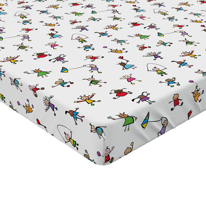 Multicolore Ambesonne, Drap-housse de taille simple