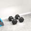 HOMCOM 2x17.5KG Rubber Hex Dumbbell Portable Hand Weights for Home Gym