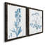 "Antique Botanical In Blue III", ensemble de 2 peintures sur toile encadrées-124725108-124724879