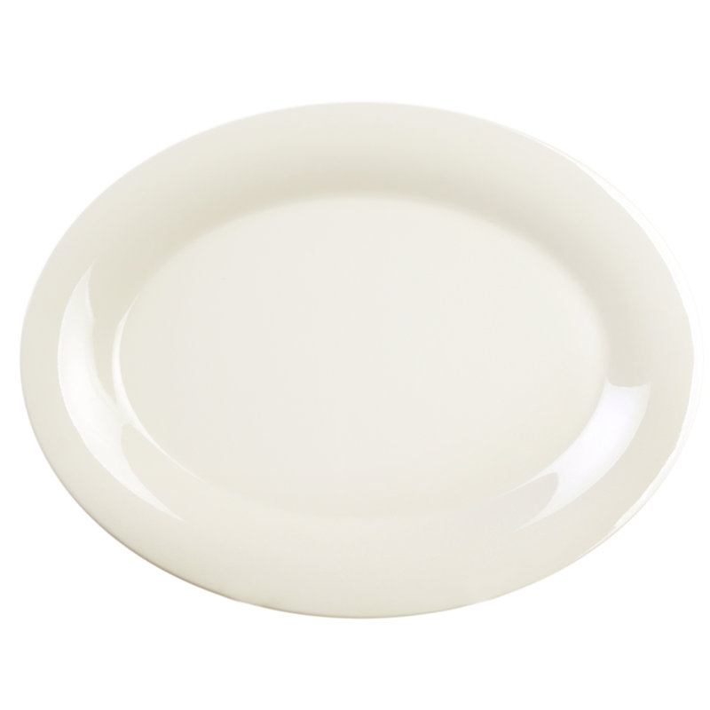  Plateau ovale en mélamine, H 0,79 po x l 9,5 po x P 7,24 po, Perle