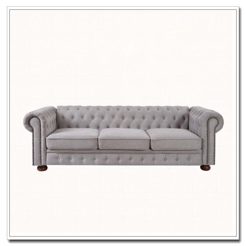 Canapé Chesterfield de salon, Gris clair