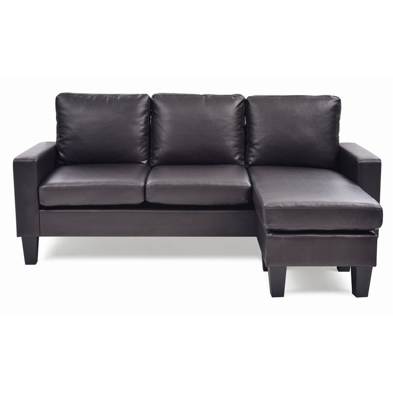Canapé modulaire en cuir 2 pièces Vegan, Similicuir beige, Orienté à droite