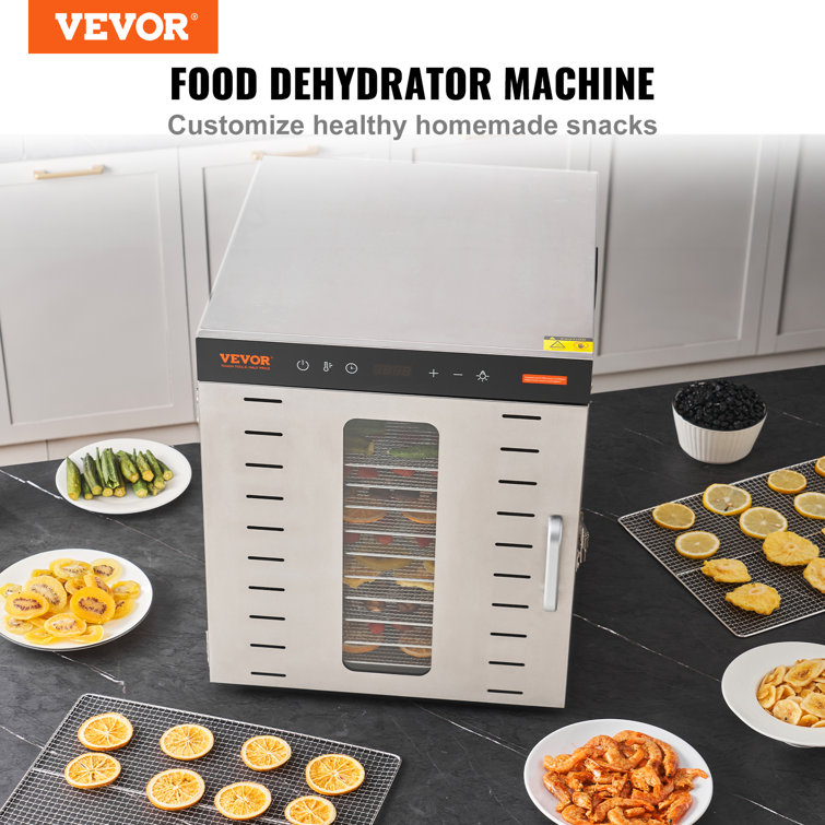 Ivation 10 Stainless Steel Tray Food Dehydrator For Snacks, Fruit