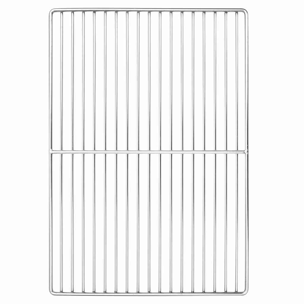 vidaXL Grill Grate Silver Stainless Steel Outdoor Rectangular Grilling BBQ