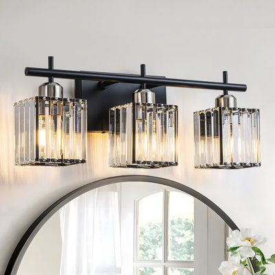Bathroom Vanity Light With Glass Crystal Shade