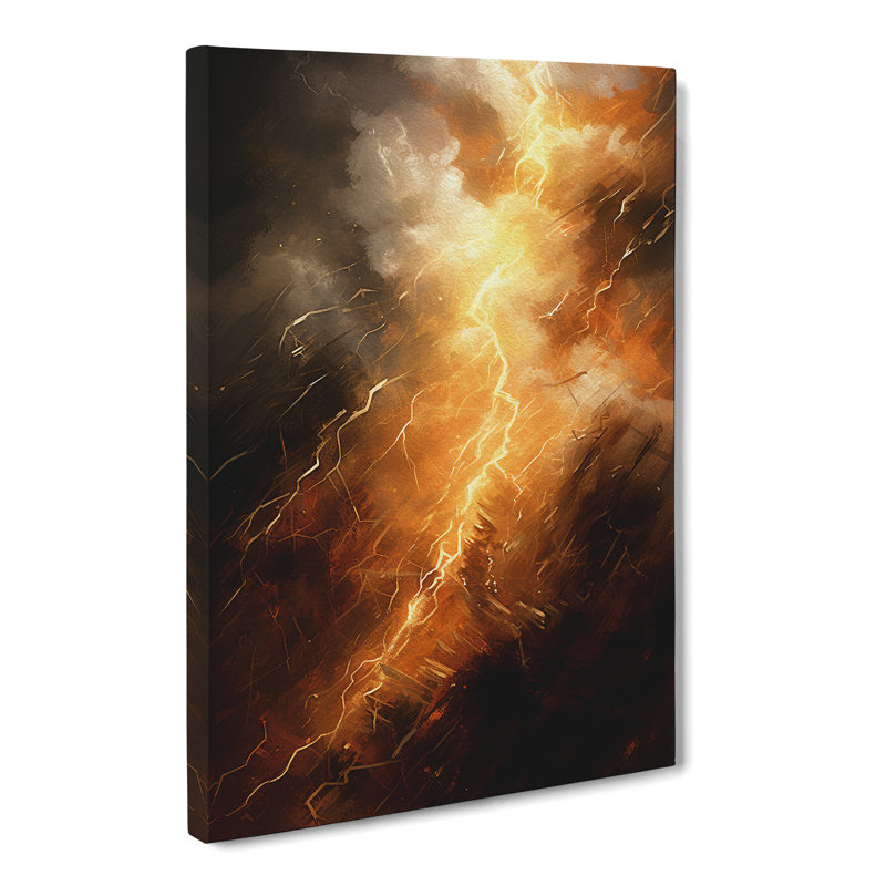 Lightning Action Painting Art - Wrapped Canvas, 76cm H x 50cm W x 3cm D