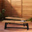 Banc de rangement extérieur 63 pouces 2 places en bois d'acacia massif noir mat, ensemble de 2 pièces pour patio