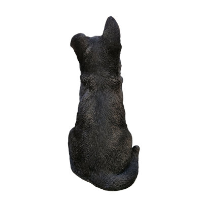 Adorable Shepherd Pup: Polyresin Figurine in Black and Brown