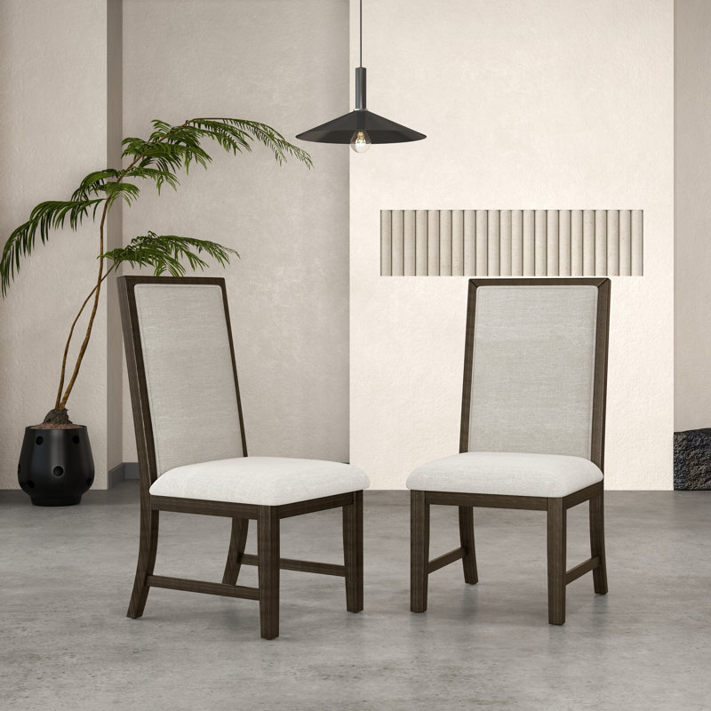 Chaises de salle à manger rembourrées en bois massif Navjot