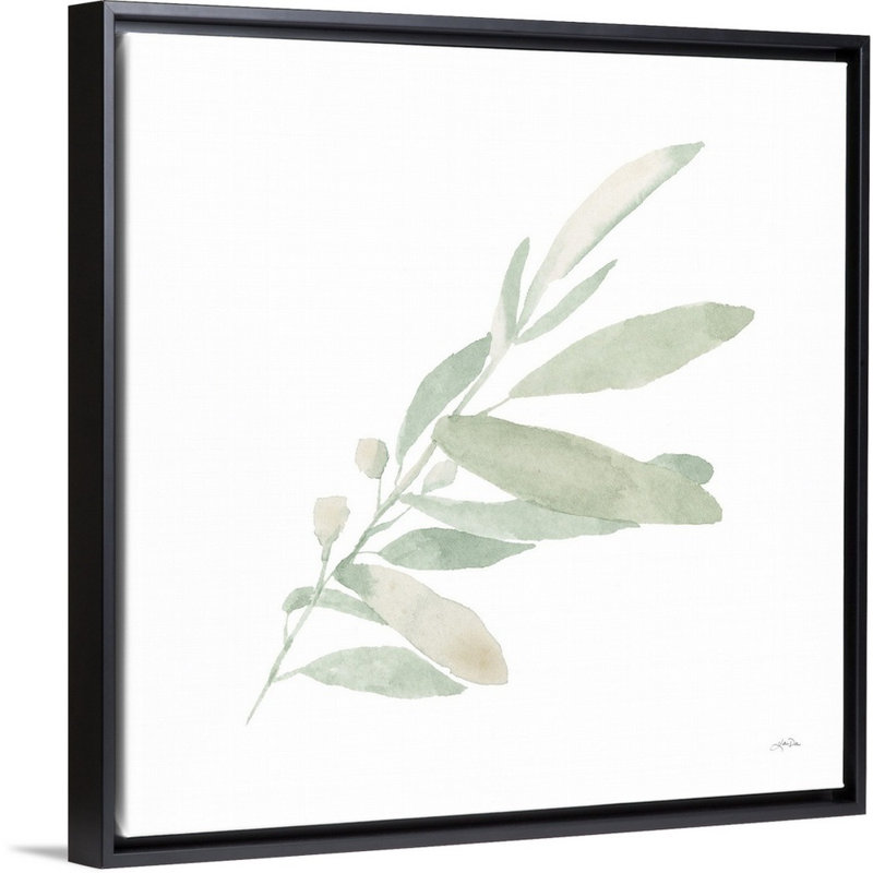 Art mural sur toile Sage I, Toile avec cadre noir, H 14 po x l 14 po