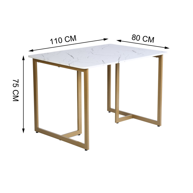 Nehuen Metal Base Dining Table, Gold