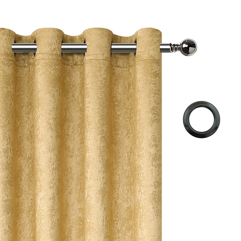 Eruh Semi Sheer Curtain Pair, Gold