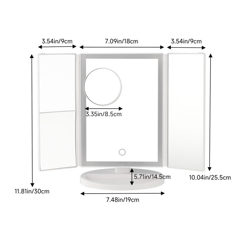Rectangle Floor Mirror, White