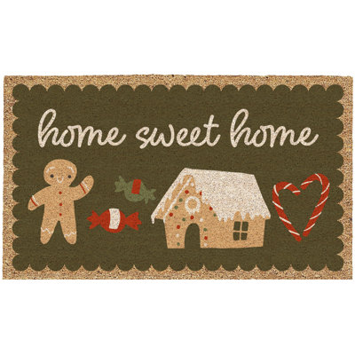  Paillasson Coir 17 po x 28 po, support en PVC, Home Sweet Home