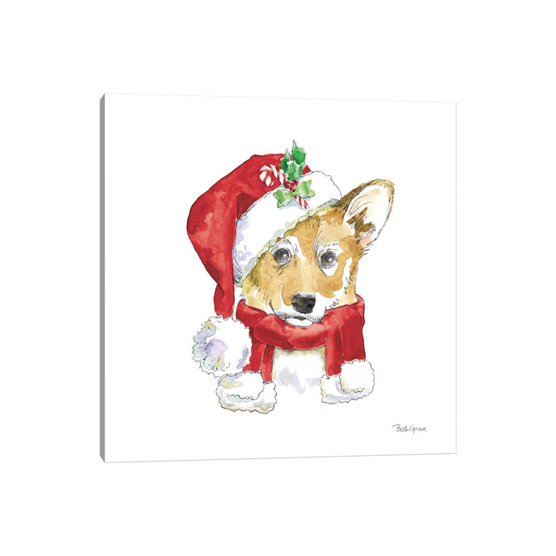 Holiday Paws VIII On White by Beth Grove - Wrapped Canvas Print, 45.72 cm H x 45.72 cm W x 1.91 cm D