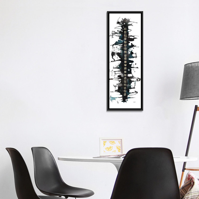 «Spine» par Hodaya Louis - reproduction, H 48 po x l 16 po x P 1,5 po, Toile encadrée d'or