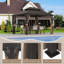 Pavillon de jardin en aluminium à toit rigide avec toit en acier galvanisé à double évent - comprend une moustiquaire et des rideaux d'intimité - pour la cour, le jardin, la terrasse et le bord de la piscine-124086882