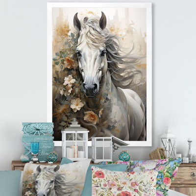 Blooming surréel équin Portrait I - Cheval, art mural, salon