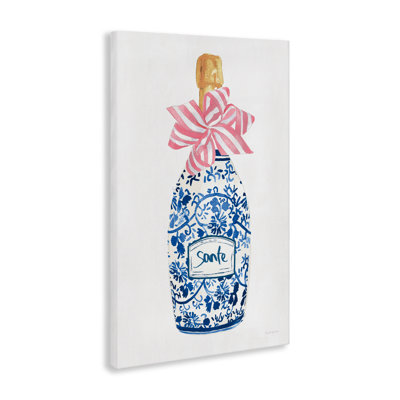Pink & Blue Flirty Champagne Canvas, design by Mercedes Lopez Charro