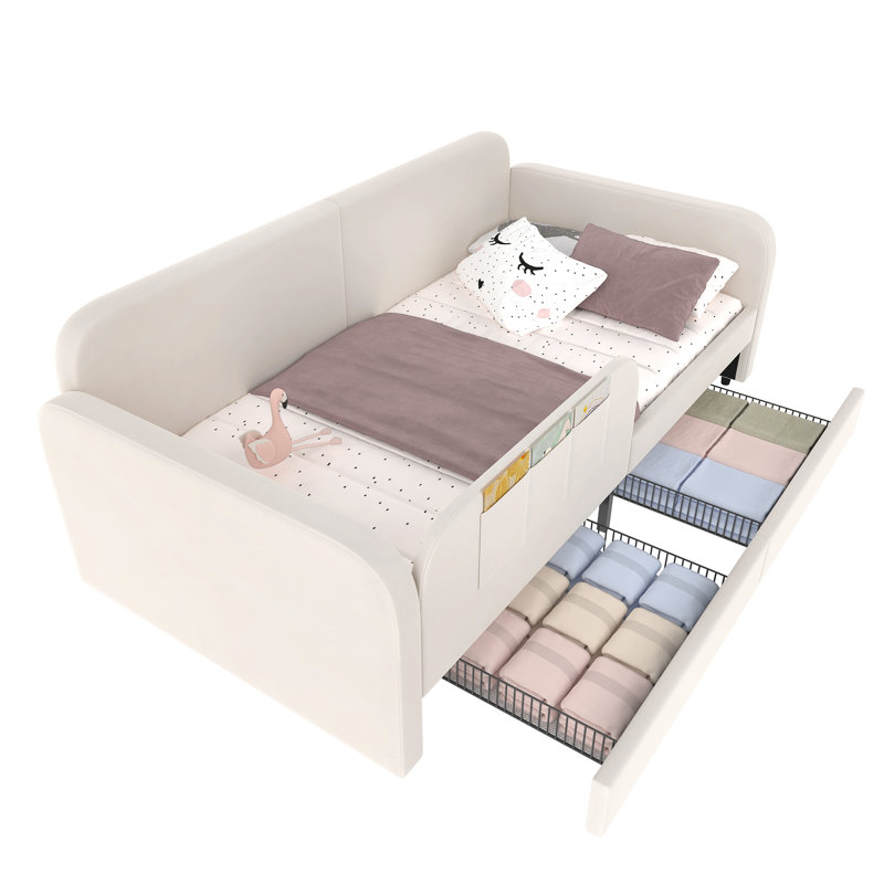 Daybed 90 x 200 cm With Drawers