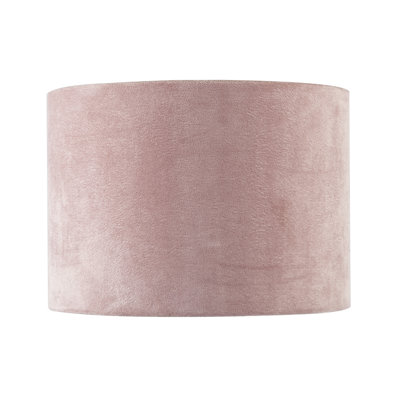 18 cm H Drum Velvet Lamp Shade ( Screw On ) in Pink
