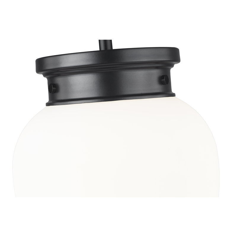 Luminaire suspendu 1 lumière Patrisio, H 95,5 po x l 10 po x P 10 po, Noir mat