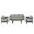 4-Piece Outdoor Conversation Set with Thick Cushioned Seating and Coffee Table-463040456