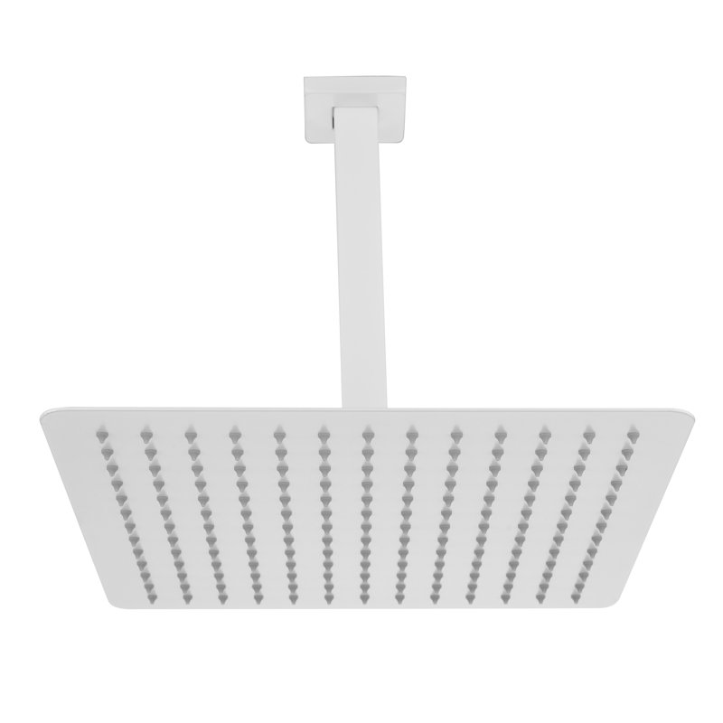 Rain Shower Head High Pressure Rainfall Showerhead Water Saving, White
