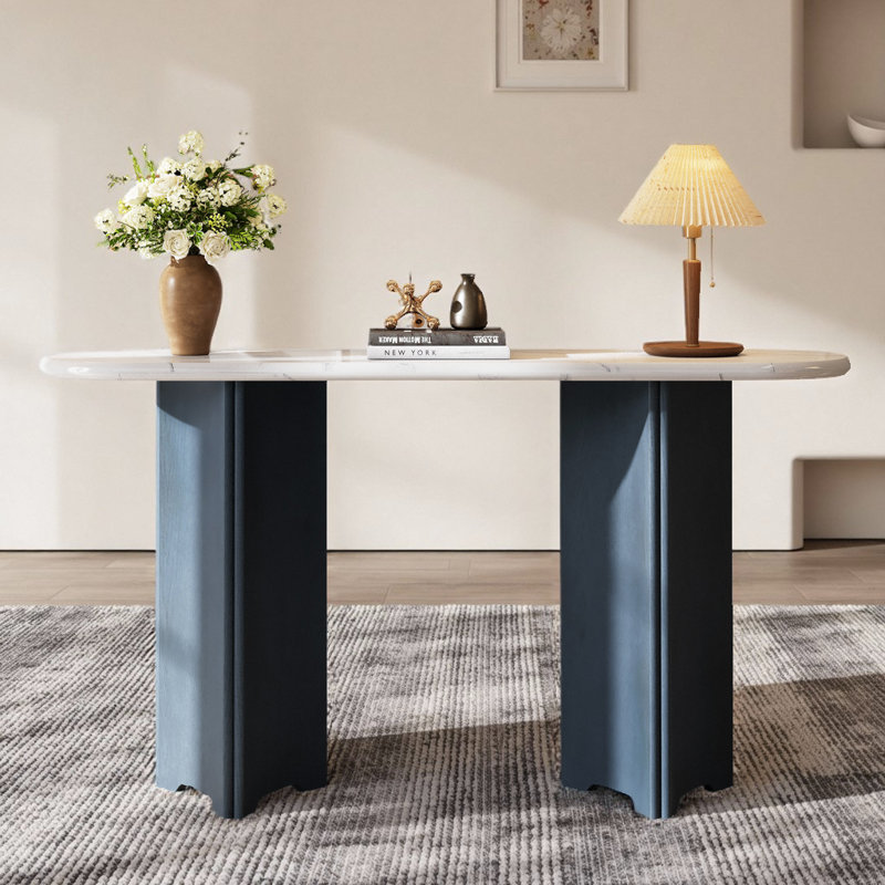 Console 54 po - Faux marbre rustique, Marine
