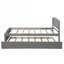 Lit plateforme simple en bois massif gris neutre avec lit gigogne escamotable pour la chambre d'amis