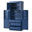 Garde-manger autoportant de 77 po de hauteur avec tablettes réglables, supports à vin et charge USB, armoire de rangement de style Shaker moderne
