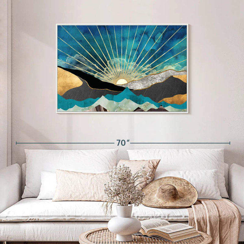 Sunrise Abstract, Floating Frame White, 43" X 29"