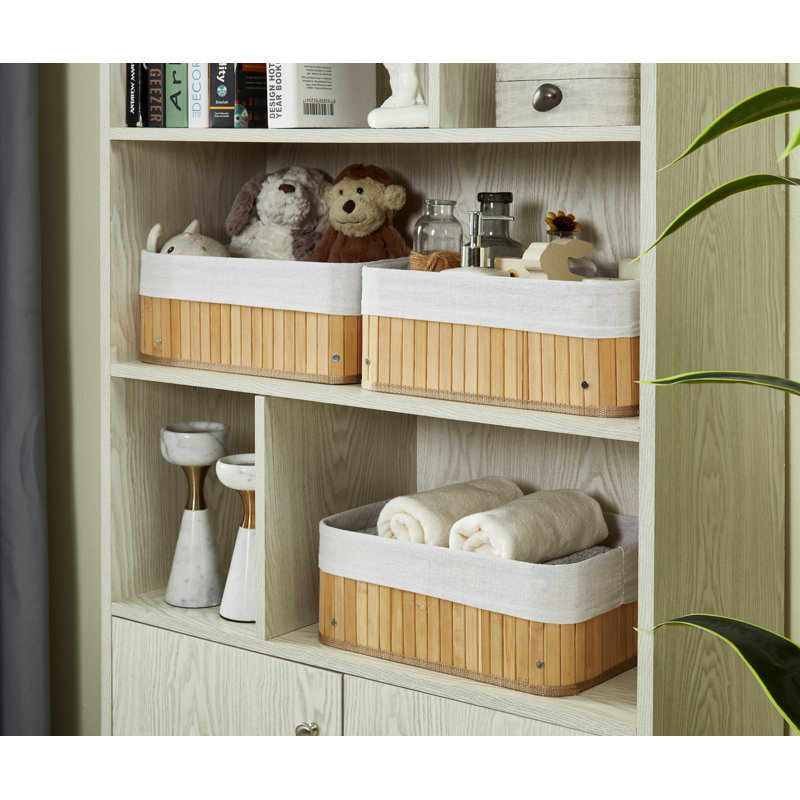 Ensemble de bacs de rangement en bambou