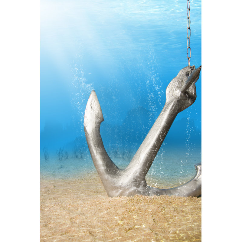 "Anchor Underwater" par Ferregory - photographie sur toile tendue, H 18 po x l 12 po
