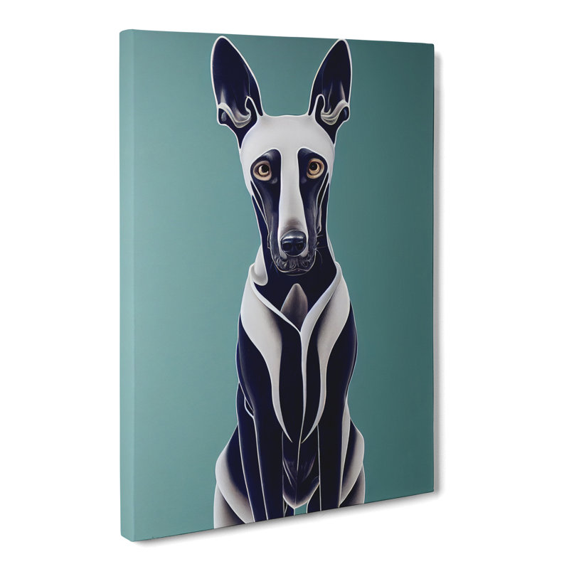 Greyhound Portrait - Wrapped Canvas, 50cm H x 35cm W x 3cm D
