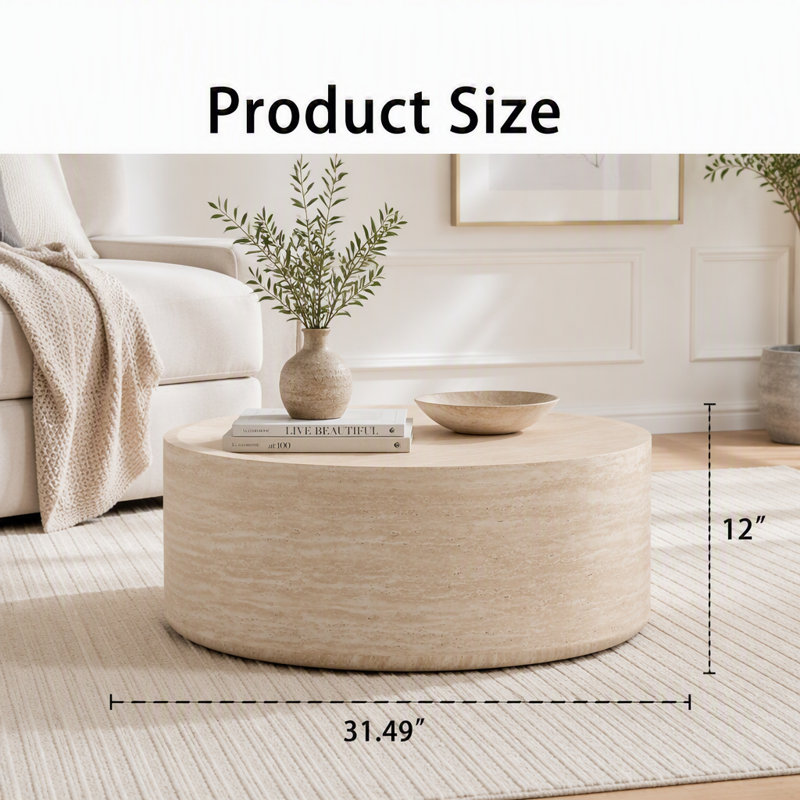 Table basse 31,5 po, 12.01" H x 31.5" L x 31.5" W