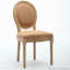 Chaise de salle à manger style français avec structure en bois massif et dossier en lin, ensemble de 2-115824243