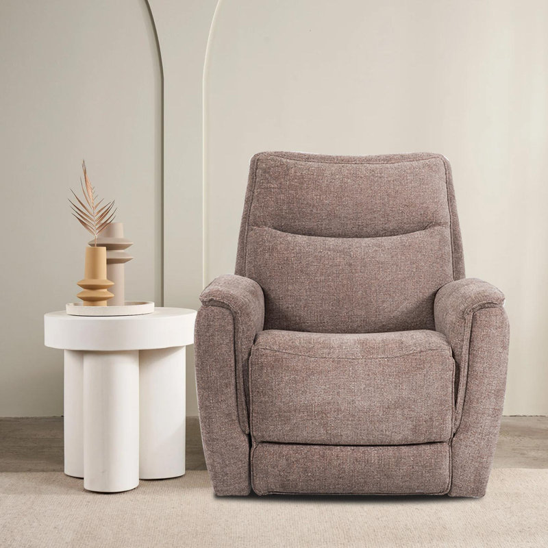 Fauteuil inclinable pivotant rembourré, Taupe