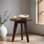 Table d'appoint d'extérieur ronde en bois massif