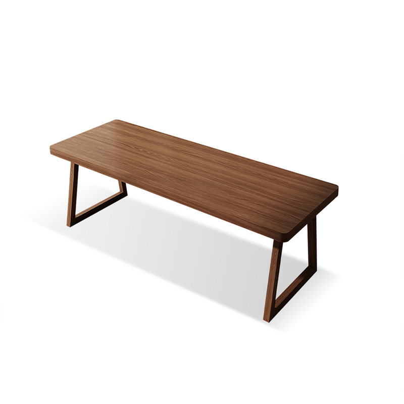 Nut-brown Rectangular Solid Wood desk, 29.53" H x 62.99" W x 27.56" D