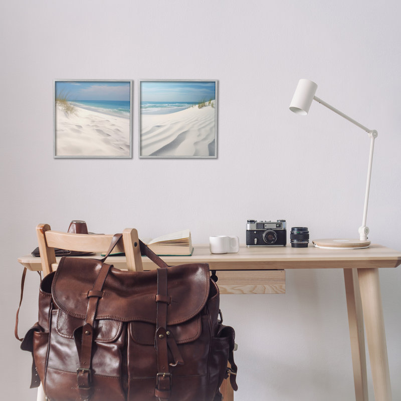 «Serene Beach Sand Dune», ensemble de 2 giclées par Lazar Studio, Estampe numérique Farmhouse, H 12 po x l 12 po
