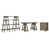 3 Pieces: Desk, Filing Cabinet, Bookshelf