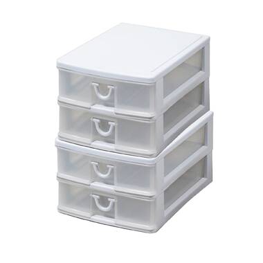 Wayfair Basics Stackable Storage Drawers, White