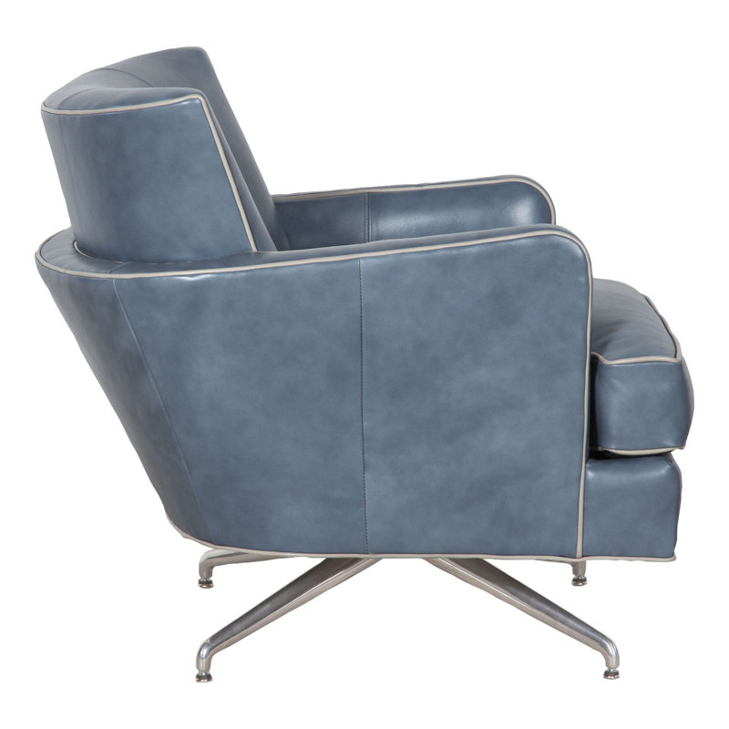 Kyle Swivel Armchair, Nickel, 7609 Cream