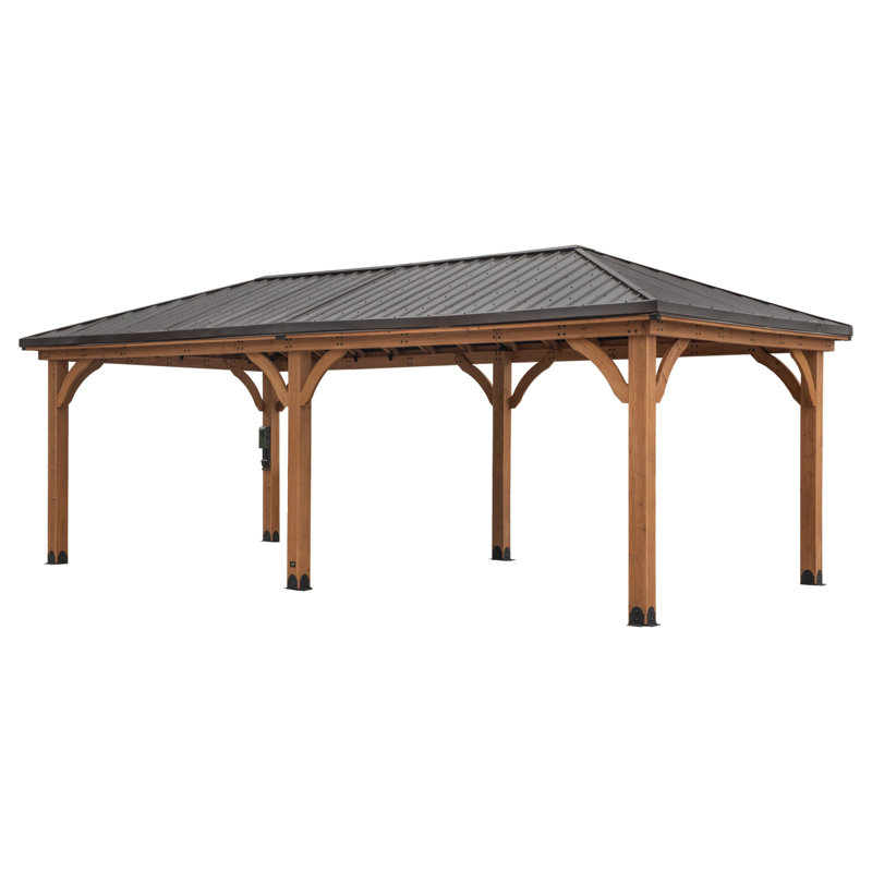 24' x 12' Cedar Wood Gazebo with Galvanized Steel Roof