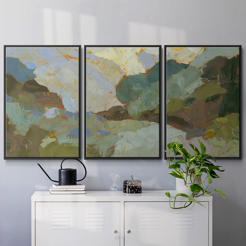 " Sojourn " 3 - Pieces, Black, 24" H x 48" W x 2" D
